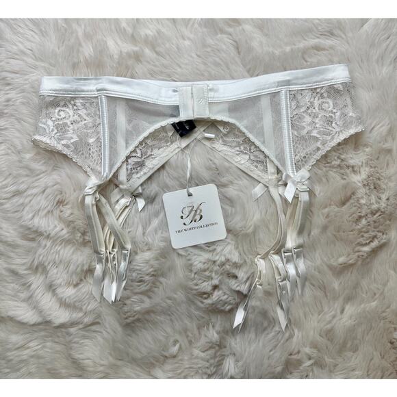 Honey Birdette JESSE JANE🤍 Ivory White Floral Garter Medium - Picture 2 of 3